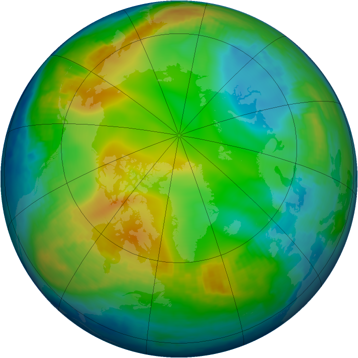 Arctic ozone map for 18 December 1996